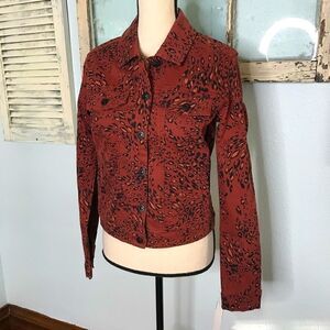 NWT Cute Ella Moss Animal Print Jean Jacket